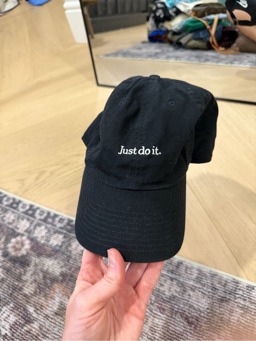 Nike Black 'Just do it.' Embroidered Baseball Cap